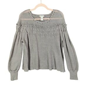 Sundance Mohair Blend Knit Fairy Sweater Lantern Sleeve Diamond Women Medium